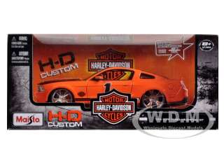   scale diecast model car of 2011 ford mustang gt harley davidson orange