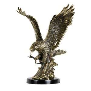  Tall Landing Eagle Brass Statue, 18 inches H