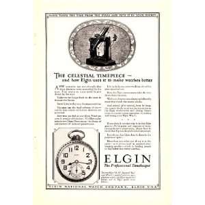  1924 Ad Elgin National Watch Company Celestial Timepiece 