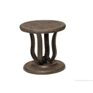   18 Round Metal Patio End Table Twilight Gold Finish