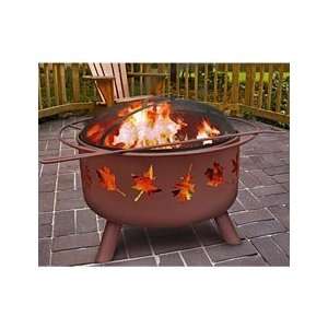  Outdoor Fire Pit With Tree Leaves Cutouts Patio, Lawn 