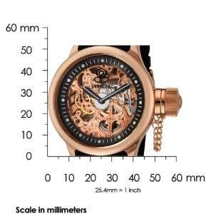 INVICTA MENS RUSSIAN DIVER SKELETON MECHANICAL DIAL ROSE GOLD WATCH 