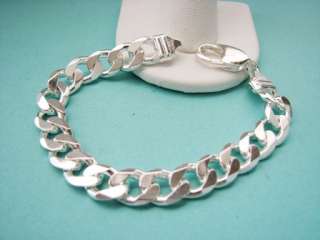 Italy .925 Sterling Silver 9mm Curb Chain Bracelet (approx. 7.25)