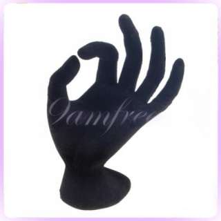 Black Velvet OK Hand Ring Jewelry Display Stand Holder  
