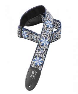 Levys Guitar Strap JIMI HENDRIX Blue Flowers Psychedelic Woven Hippie 