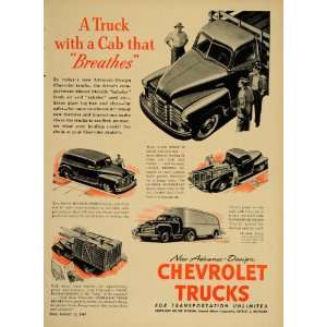  1947 Ad Chevrolet Trucks Pickup Delivery Panel Semi 