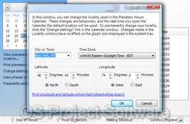 Planetary Hours Astrology Calendar Software XP Vista 7  
