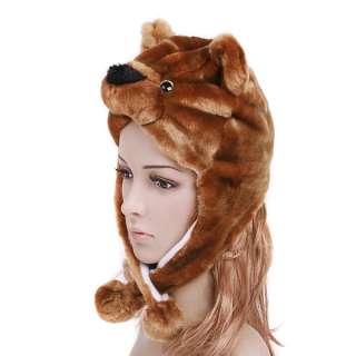   Cartoon Animal Bear Cute Fluffy Plush Hat Soft Warm Cap H1687  