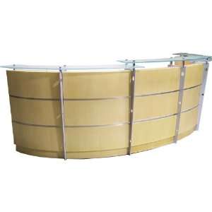  12 Curved Maple Glass Top Reception Desk