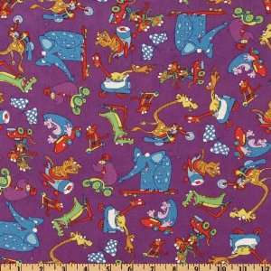  44 Wide Zoomers Racing Eggs Purple Fabric By The Yard 