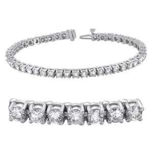  14k White Gold Diamond Tennis Bracelet   JewelryWeb 