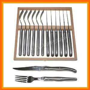   DUBOST inox cutlery   family dinner table steak setting for 6 people
