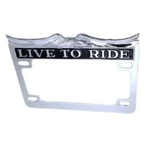   Live To Ride License Plate Frame For Harley Davidson: Automotive