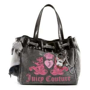 Juicy Couture Scottie Ring Bling Day Dreamer Tote   Grey/Pink