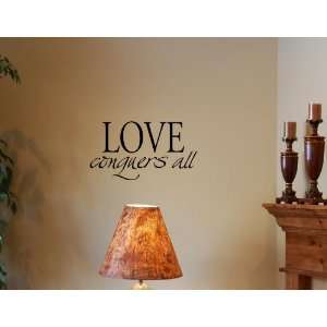  LOVE CONQUERS ALL Vinyl wall lettering stickers quotes and sayings 