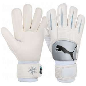 Puma Powercat 2.10 Grip GC Goalie Gloves White/Silver/Black/Fluo Blue 