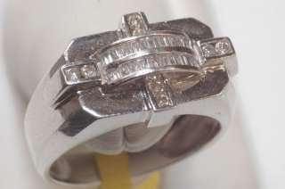 14k White Gold And Diamond Mens Ring Jewelry  