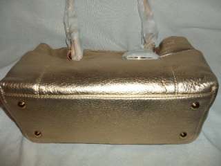 Michael Kors Leather Jet Set Top Zip Tote Satchel Handbag Gold $198 