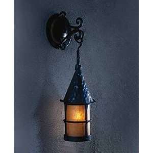  Mica Lamp Company Iron Outdoor Sconce, Vintage Black Fire 