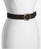 Fendi black zucca jacquard cutout buckle belt style# 318871401