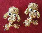 Vintage Poodle Puppy Dogs Brooch Pin Set 2 1960s RARE