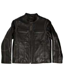 Andrew Marc CHILD black pebble leather Cuervo motorcycle jacket 