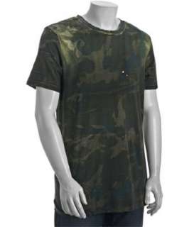Balmain army green camouflage distressed t shirt   