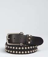 Bill Adler black leather studded changeable buckle belt style 