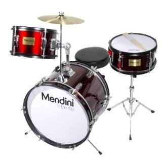   Red Junior Drum Set with Cymbals, Drumsticks and Adjustable Throne