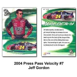  Press Pass Velocity 04 Jeff Gordon Card Sports 