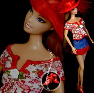 New Fashion outfit jean skirt/hat for Barbie doll B041  