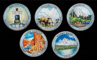   Of Colorized Set Of National Park Quarters P+D Mint (10 Coins)  