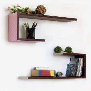  Trista   [Exquisite Grid] Crutch Shaped Leather Wall Shelf 