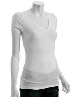 linQ frost cotton modal layered trim v neck t shirt   up to 70 
