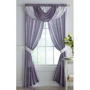   Sheer Curtains W/ Draped Valance By Collections Etc