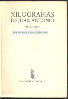 Book Xilografias De Juan Antonio 1953 102 Xilographies  