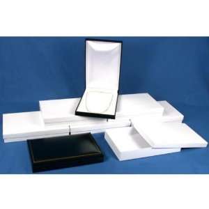  6 Necklace Boxes Black White Leather Gift Case Display 