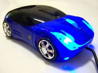 Blue Car Shape USB 3D Optical Mouse Mice For PC/Laptop  