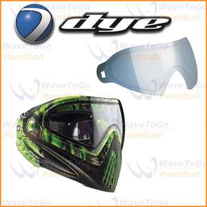 Dye i4 Thermal Paintball Goggles Mask Tiger Lime + Mirror Lens  