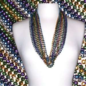 33 in 7mm Faceted Mardi Gras Bead Assorted Colors 