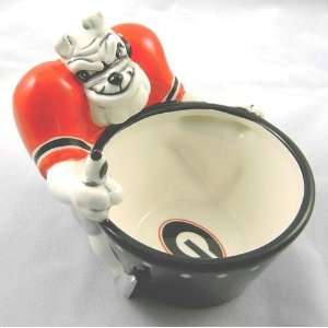  UGA Georgia Bulldogs Ceramic Bulldog Mascot Dip Bowl 