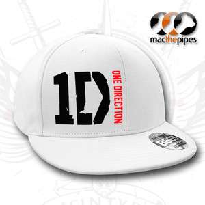 One Direction 1D Baseball Flat Peak White Rapper Cap Hat  