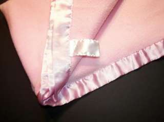 KB Koala Baby Pink Fleece Blanket w/ Matching Satin Edge Binding 
