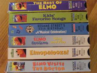 LOT OF 6 SESAME STREET VHS VIDEOS 25TH BIRTHDAY ELMOPALOOZA KIDS 