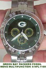 SORBO para hombres de reloj fósil Green Bay Packers con el 