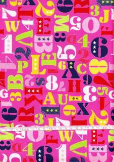 ALPHABET and NUMBERS PRINT PT 3   Japanese Fabric  