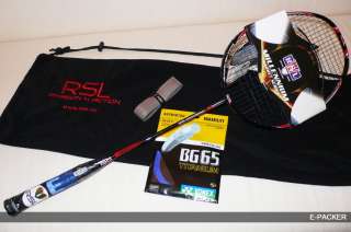 RSL M11 PREDATOR 006 Badminton Racket + Yonex 65TI + Hand Grips  
