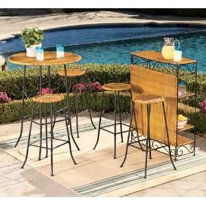  Folding Bar with Pair of Stools Patio, Lawn & Garden