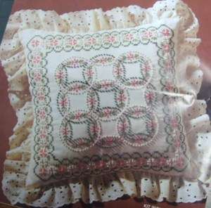 Vintage Double Wedding Ring Pillow Embroidery Kit  
