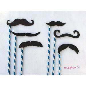 Mustaches on Paper Straw Set. Photo Booth Props for weddings, parties 